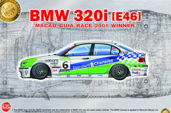 NuNu PN24041 1/24 BMW 320i E46 2001 Macau Gear Race Winner