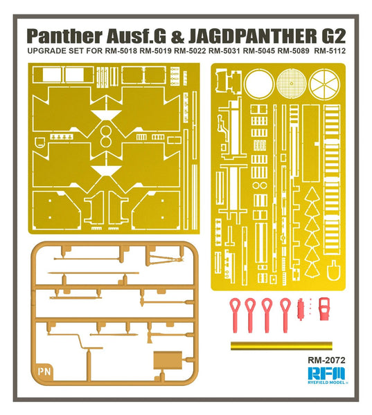 Rye Field Model RM-2072 1/35 Panther Ausf.G & JAGDPANTHER G2 upgrade set FOR RM-5018 RM-5019 RM-5022 RM-5031 RM-5045 RM-5089 RM-5112