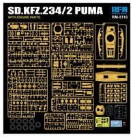 Rye Field Model RM-5110 1/35 Sd.Kfz.234/2 PUMA with Engine Parts