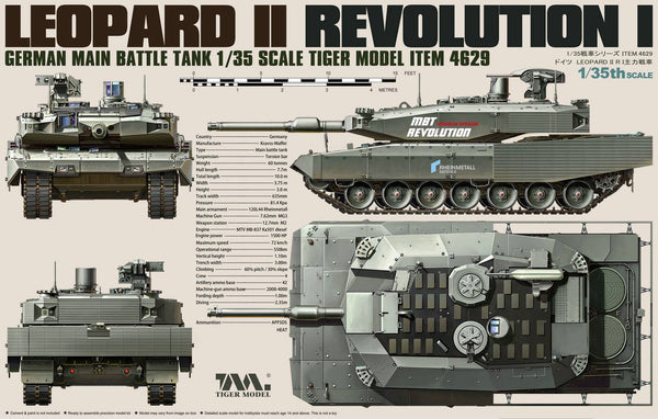 Tiger Model 4629 1/35 German Main Battle Tank Leopard II Revolution I