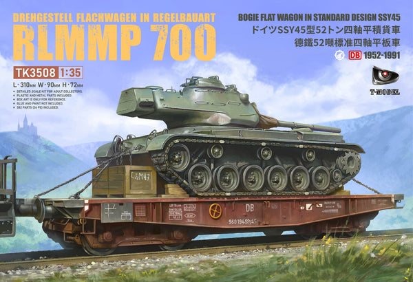 T-Model TK3508 1/35 Drehgestell Flachwagen in Regelbauart RLMMP 700