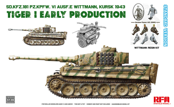 Rye Field Model RM-5139 1/35 Sd.Kfz.181 Pz.Kpfw. VI Ausf. E Tiger I Early Production Kursk 1943/Standard Version
