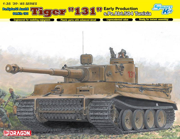 Dragon 6820 1/35 Pz.Kpfw. VI Ausf. E Sd.Kfz.181 Tiger "131" Early Production s.Pz.Abt.504 Tunisia w/Magic Track