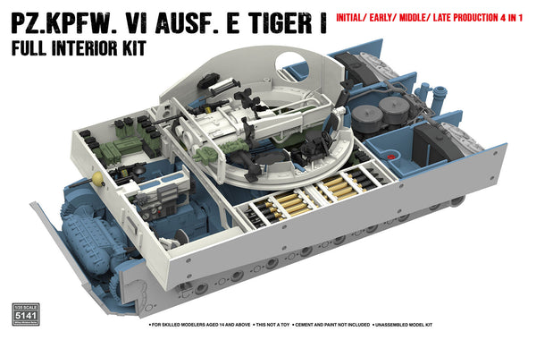 Rye Field Model RM-5141 1/35 Tiger I full interior kit Initial/ Early/ Middle/ Late production 4 in 1