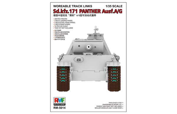 Rye Field Model RM-5014 1/35 Panther Ausf. A/G Workable Track Links