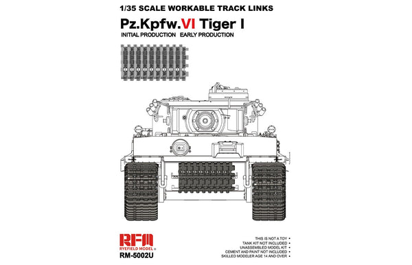 Rye Field Model RM-5002U 1/35 Tiger I Initial Production / Early Production Workable Track Links